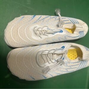 Stylish White and Blue Women's Flats